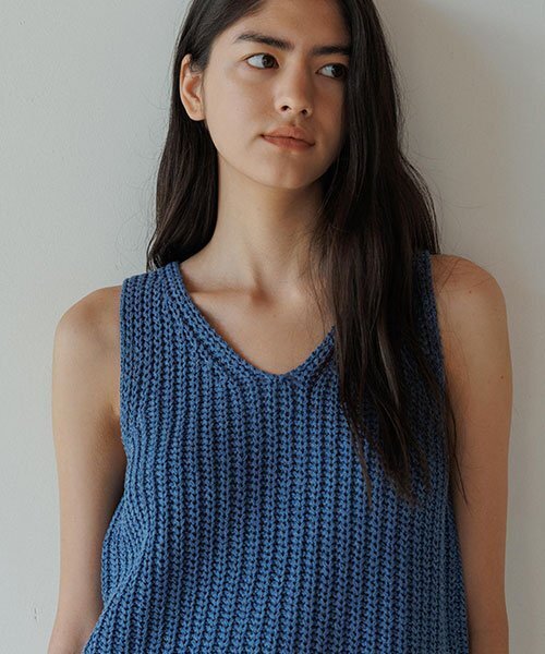 LINGSEOUL(リングソウル)の「hanji blended knit vest-blue(Tシャツ/カットソー・レディース・その他・FREE)」の2枚目の写真