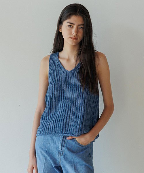 LINGSEOUL(リングソウル)の「hanji blended knit vest-blue(Tシャツ/カットソー・レディース・その他・FREE)」の4枚目の写真