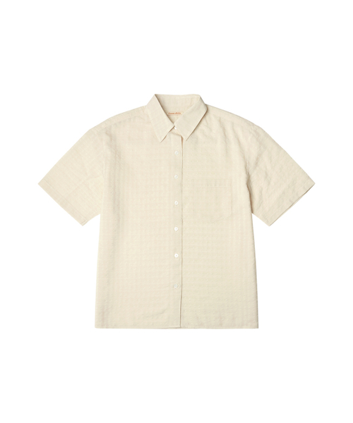 VANONE ATELIER（バノンアトリエ）の「A3480 シースルーチェック半袖シャツ_Cream（シャツ/ブラウス・レディース・その他・FREE）」の2枚目の写真