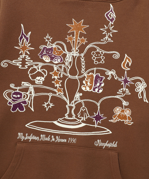 NICE GHOST CLUB(ナイスゴーストクラブ)の「HEAVEN SCULPTURE HOODIE_BROWN(NG2EFUM423A)(パーカー・レディース・ブラウン・S/M/L)」の2枚目の写真