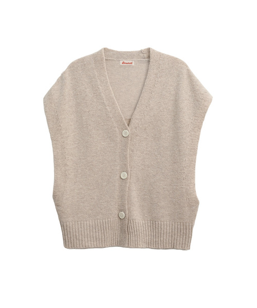 SLOWLOLLI（スローローリ）の「Lambswool knit vest（ニット/セーター・レディース・オートミール/ブラウン/クリーム/ブラック・FREE）」の4枚目の写真