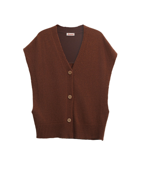 SLOWLOLLI（スローローリ）の「Lambswool knit vest（ニット/セーター・レディース・オートミール/ブラウン/クリーム/ブラック・FREE）」の3枚目の写真