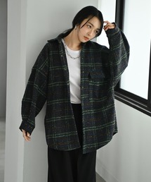 【BLK001】ビッグチェック柄シャツジャケット