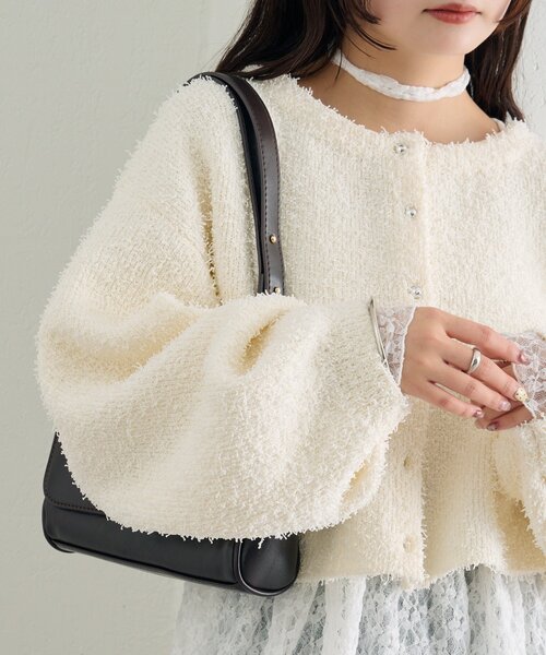 mystic（ミスティック）の「26SSミニフリンジカーディガン（カーディガン/ボレロ・レディース・オフホワイト/ブラック/グリーン・FREE）」の6枚目の写真