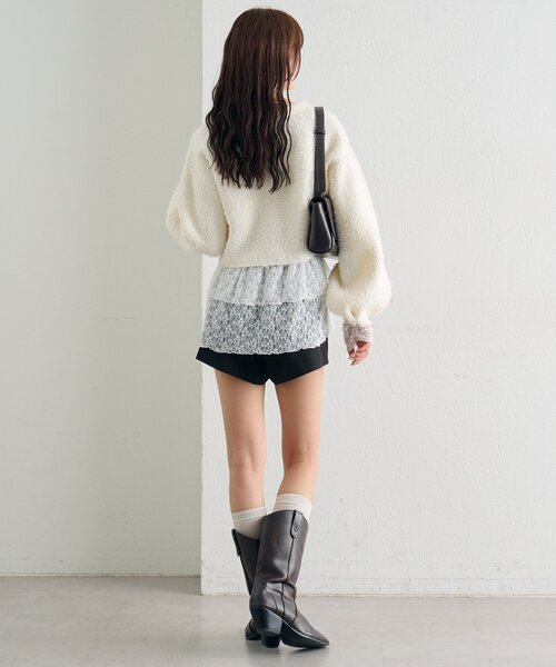 mystic（ミスティック）の「26SSミニフリンジカーディガン（カーディガン/ボレロ・レディース・オフホワイト/ブラック/グリーン・FREE）」の12枚目の写真