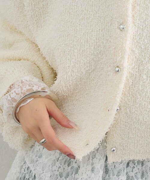 mystic（ミスティック）の「26SSミニフリンジカーディガン（カーディガン/ボレロ・レディース・オフホワイト/ブラック/グリーン・FREE）」の14枚目の写真