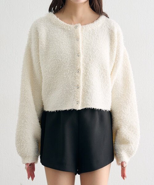 mystic（ミスティック）の「26SSミニフリンジカーディガン（カーディガン/ボレロ・レディース・オフホワイト/ブラック/グリーン・FREE）」の15枚目の写真