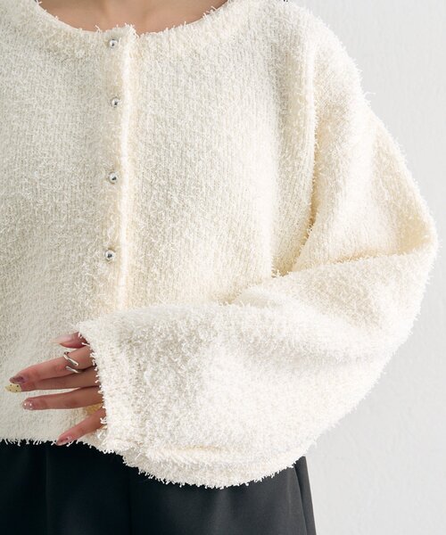 mystic（ミスティック）の「26SSミニフリンジカーディガン（カーディガン/ボレロ・レディース・オフホワイト/ブラック/グリーン・FREE）」の20枚目の写真