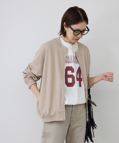 SLOBE IENA（スローブイエナ）の「ダブルZIPクルーネックカーディガン（カーディガン/ボレロ・レディース・ブラック/グリーン/ベージュ・FREE）」の2枚目の写真