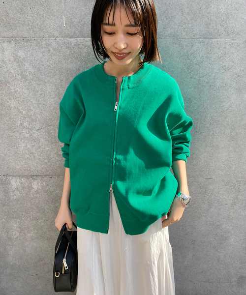 SLOBE IENA（スローブイエナ）の「ダブルZIPクルーネックカーディガン（カーディガン/ボレロ・レディース・ブラック/グリーン/ベージュ・FREE）」の3枚目の写真