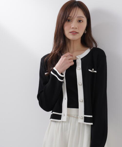 PROPORTION BODY DRESSING（プロポーションボディドレッシング）の「バイカラーアンサンブル / 1216170212（アンサンブル・レディース・ピンク/ホワイト系その他/ブラック・MEDIUM/SMALL）」の2枚目の写真