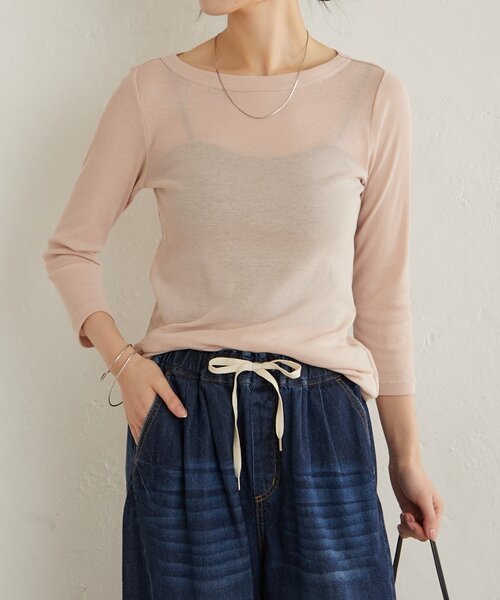 Omekashi(オメカシ)の「コットンテレコプルオーバー(Tシャツ/カットソー・レディース・ブラック/オフホワイト/ピンク・FREE)」の3枚目の写真