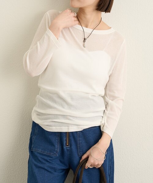 Omekashi(オメカシ)の「コットンテレコプルオーバー(Tシャツ/カットソー・レディース・ブラック/オフホワイト/ピンク・FREE)」の5枚目の写真