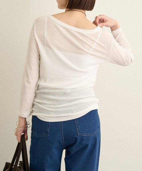 Omekashi(オメカシ)の「コットンテレコプルオーバー(Tシャツ/カットソー・レディース・ブラック/オフホワイト/ピンク・FREE)」の9枚目の写真