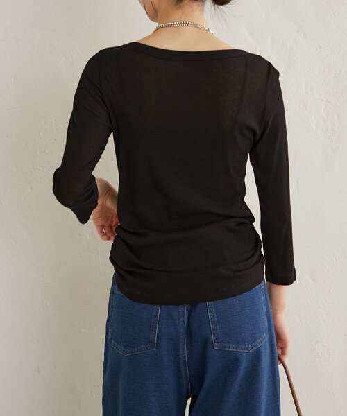 Omekashi(オメカシ)の「コットンテレコプルオーバー(Tシャツ/カットソー・レディース・ブラック/オフホワイト/ピンク・FREE)」の19枚目の写真