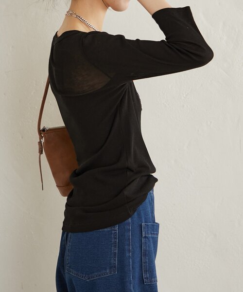 Omekashi(オメカシ)の「コットンテレコプルオーバー(Tシャツ/カットソー・レディース・ブラック/オフホワイト/ピンク・FREE)」の20枚目の写真