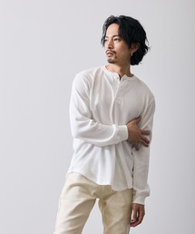 improves | ワッフル ヘンリー ネック 長袖Tシャツ(Tシャツ/カットソー)