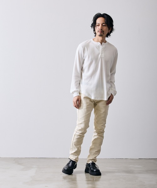 improves（インプローブス）の「ワッフル ヘンリー ネック 長袖Tシャツ（Tシャツ/カットソー・メンズ・ブラック/ホワイト・SMALL/MEDIUM/LARGE）」の16枚目の写真