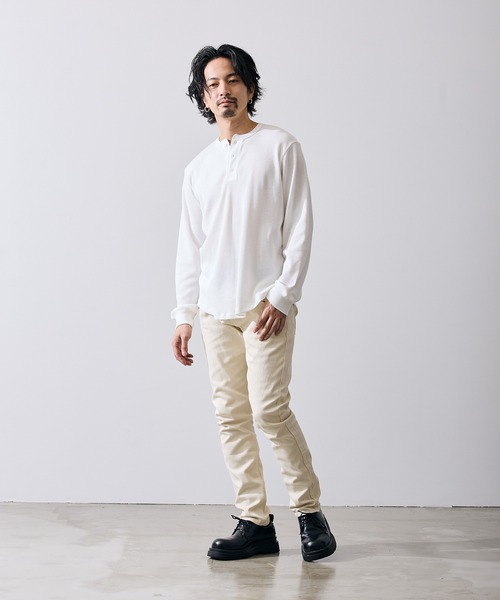 improves（インプローブス）の「ワッフル ヘンリー ネック 長袖Tシャツ（Tシャツ/カットソー・メンズ・ブラック/ホワイト・SMALL/MEDIUM/LARGE）」の17枚目の写真