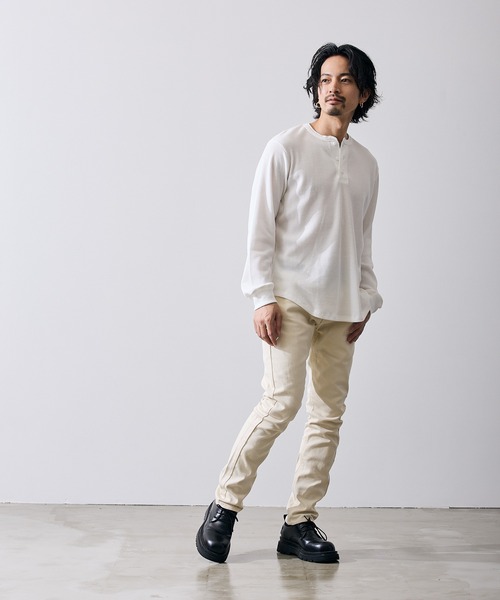 improves（インプローブス）の「ワッフル ヘンリー ネック 長袖Tシャツ（Tシャツ/カットソー・メンズ・ブラック/ホワイト・SMALL/MEDIUM/LARGE）」の18枚目の写真