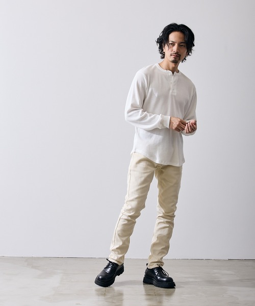 improves（インプローブス）の「ワッフル ヘンリー ネック 長袖Tシャツ（Tシャツ/カットソー・メンズ・ブラック/ホワイト・SMALL/MEDIUM/LARGE）」の22枚目の写真