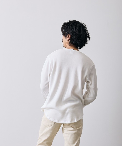 improves（インプローブス）の「ワッフル ヘンリー ネック 長袖Tシャツ（Tシャツ/カットソー・メンズ・ブラック/ホワイト・SMALL/MEDIUM/LARGE）」の12枚目の写真