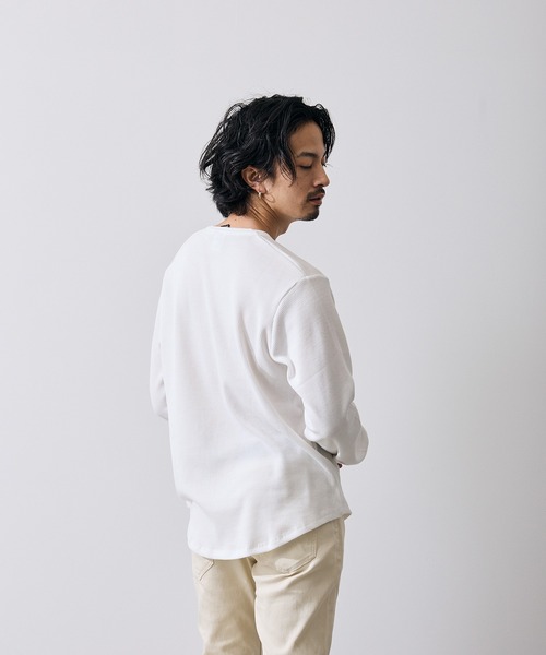 improves（インプローブス）の「ワッフル ヘンリー ネック 長袖Tシャツ（Tシャツ/カットソー・メンズ・ブラック/ホワイト・SMALL/MEDIUM/LARGE）」の14枚目の写真