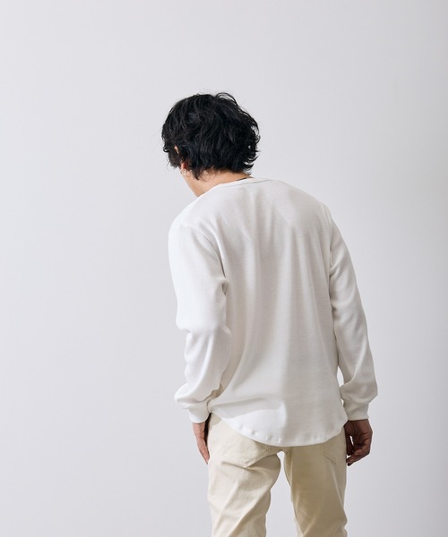 improves（インプローブス）の「ワッフル ヘンリー ネック 長袖Tシャツ（Tシャツ/カットソー・メンズ・ブラック/ホワイト・SMALL/MEDIUM/LARGE）」の15枚目の写真