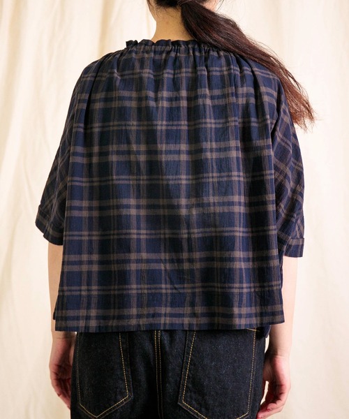 Brocante（ブロカント）の「[Brocante / ブロカント] ボイルローンチェック カプシャツ（シャツ/ブラウス・レディース・ネイビー系/グレー系その他・2）」の16枚目の写真