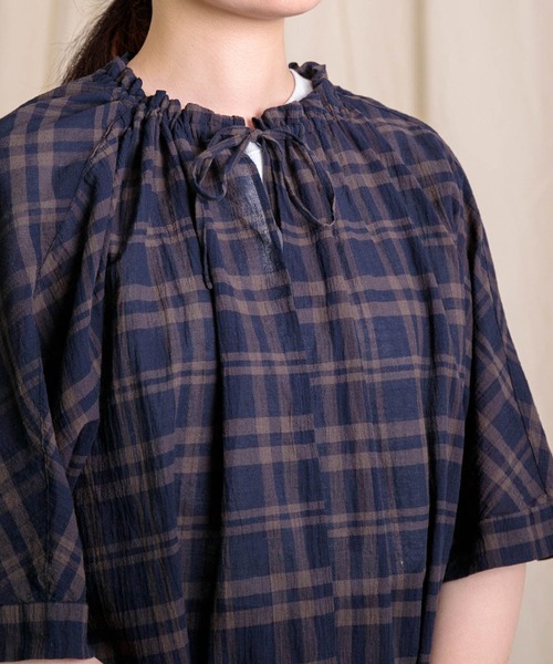 Brocante（ブロカント）の「[Brocante / ブロカント] ボイルローンチェック カプシャツ（シャツ/ブラウス・レディース・ネイビー系/グレー系その他・2）」の17枚目の写真