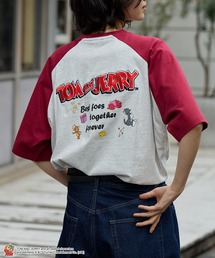 【TOM and JERRY】別注 ヴィンテージデザイン プリント 刺繍 オーバーサイズ 半袖Tシャツ