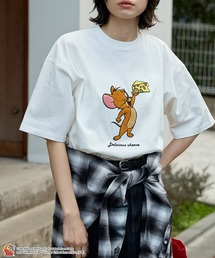 TOM&JERRY（トムアンドジェリー）の「【TOM and JERRY】別注 ヴィンテージデザイン プリント 刺繍 オーバーサイズ 半袖Tシャツ（Tシャツ/カットソー）」