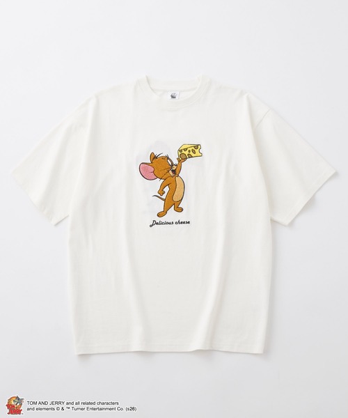 Tom&Jerry(トムアンドジェリー)の「【TOM and JERRY】別注 ヴィンテージデザイン プリント 刺繍 オーバーサイズ 半袖Tシャツ(Tシャツ/カットソー・レディース・ワイン系/オフホワイト/ネイビー/スミクロ/ブラック系・L/M)」の7枚目の写真