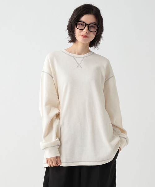 GEORGE'S(ジョージズ)の「ウォッシュハニカムロンT(Tシャツ/カットソー・メンズ・スミクロ/オフホワイト・MEDIUM/LARGE)」の1枚目の写真