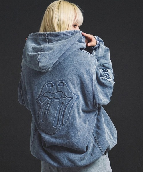 JACKROSE(ジャックローズ)の「B-TRS-エンボス加工・カットデニムJKT(デニムジャケット・メンズ・ブラック/インディゴブルー・M/L)」の1枚目の写真