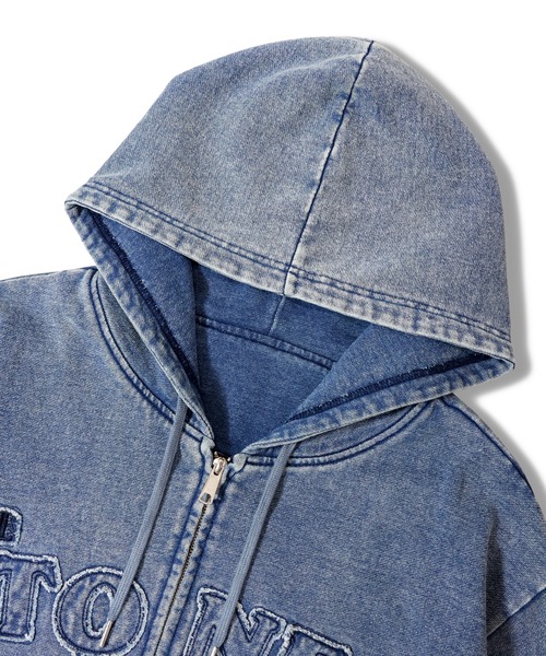 JACKROSE(ジャックローズ)の「B-TRS-エンボス加工・カットデニムJKT(デニムジャケット・メンズ・ブラック/インディゴブルー・M/L)」の7枚目の写真