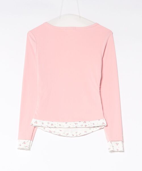 Nia(ニア)の「Nia(ニア)/レイヤード風レース長袖カットソー(Tシャツ/カットソー・レディース・ホワイト/ピンク・SMALL/MEDIUM)」の10枚目の写真