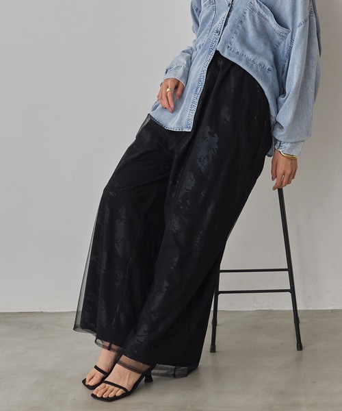 hunch（ハンチ）の「箔プリント チュールレイヤードパンツ（その他パンツ・レディース・ブルー系その他/ピンク系その他/ブラック系その他・FREE）」の11枚目の写真