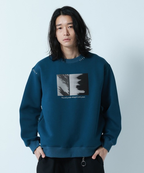 RAGEBLUE（レイジブルー）の「Flower Photo Hand Stitch Tech Sweat/フラワーフォトハンドステッチテックスウェット（スウェット・メンズ・ホワイト/ブルー/ブラック・LARGE/MEDIUM）」の21枚目の写真