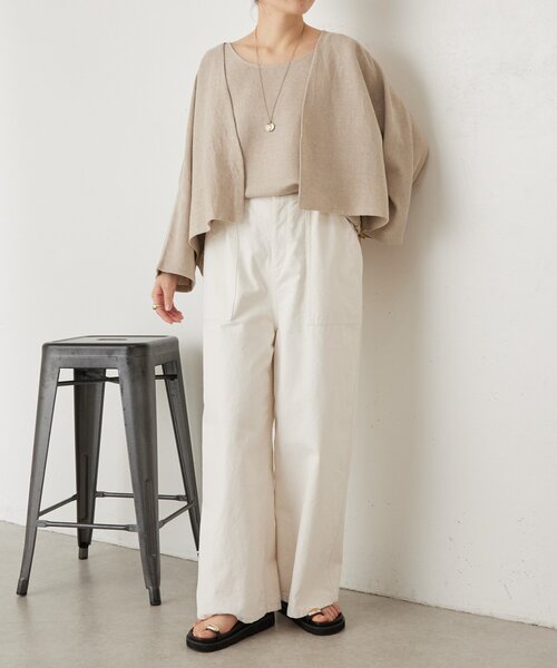 BEARDSLEY（ビアズリー）の「ムラ糸ピグメントダイワイドパンツ（その他パンツ・レディース・ネイビー/ホワイト・FREE）」の11枚目の写真