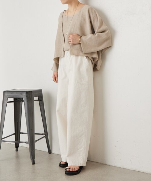 BEARDSLEY（ビアズリー）の「ムラ糸ピグメントダイワイドパンツ（その他パンツ・レディース・ネイビー/ホワイト・FREE）」の12枚目の写真