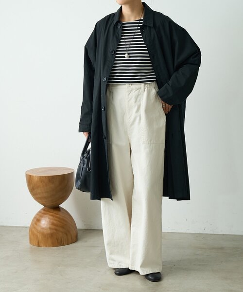 BEARDSLEY（ビアズリー）の「ムラ糸ピグメントダイワイドパンツ（その他パンツ・レディース・ネイビー/ホワイト・FREE）」の14枚目の写真