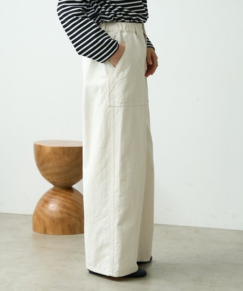 BEARDSLEY（ビアズリー）の「ムラ糸ピグメントダイワイドパンツ（その他パンツ・レディース・ネイビー/ホワイト・FREE）」の17枚目の写真