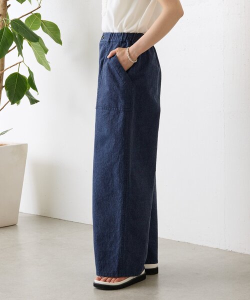BEARDSLEY（ビアズリー）の「ムラ糸ピグメントダイワイドパンツ（その他パンツ・レディース・ネイビー/ホワイト・FREE）」の19枚目の写真