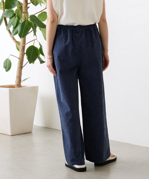 BEARDSLEY（ビアズリー）の「ムラ糸ピグメントダイワイドパンツ（その他パンツ・レディース・ネイビー/ホワイト・FREE）」の20枚目の写真