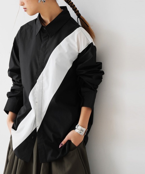 antiqua（アンティカ）の「TASUKI SHIRT　タスキシャツ（シャツ/ブラウス・メンズ・ホワイト/ブラック・P/R）」の17枚目の写真