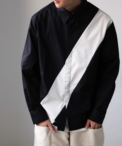 antiqua（アンティカ）の「TASUKI SHIRT　タスキシャツ（シャツ/ブラウス・メンズ・ホワイト/ブラック・P/R）」の15枚目の写真