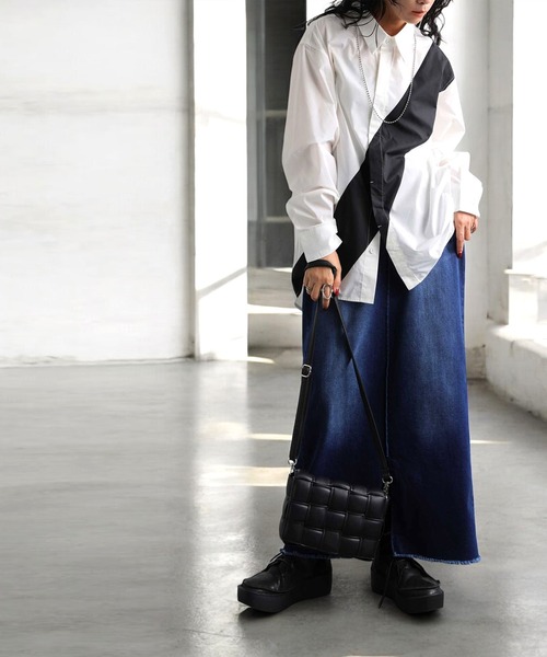 antiqua（アンティカ）の「TASUKI SHIRT　タスキシャツ（シャツ/ブラウス・メンズ・ホワイト/ブラック・P/R）」の7枚目の写真