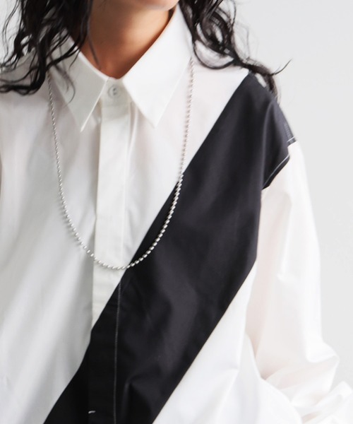 antiqua（アンティカ）の「TASUKI SHIRT　タスキシャツ（シャツ/ブラウス・メンズ・ホワイト/ブラック・P/R）」の8枚目の写真
