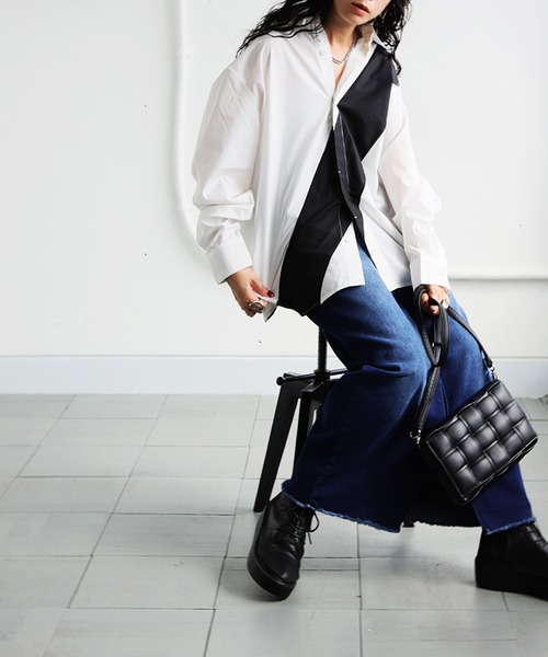antiqua（アンティカ）の「TASUKI SHIRT　タスキシャツ（シャツ/ブラウス・メンズ・ホワイト/ブラック・P/R）」の9枚目の写真